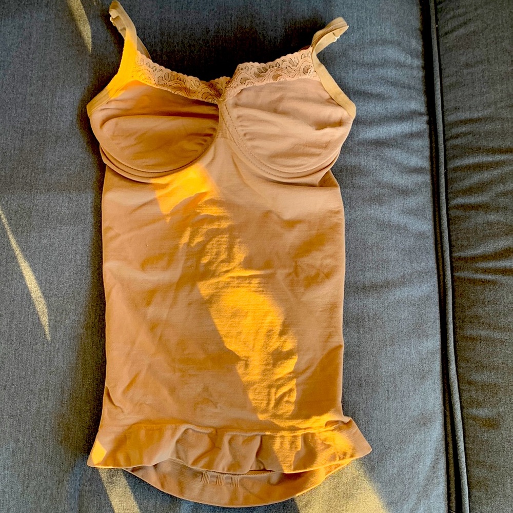Women’s Lace-Trim Camisole Slip in Tan